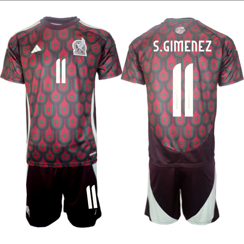 Men 2024-2025 Season Mexico home red #11 Soccer Jersey
